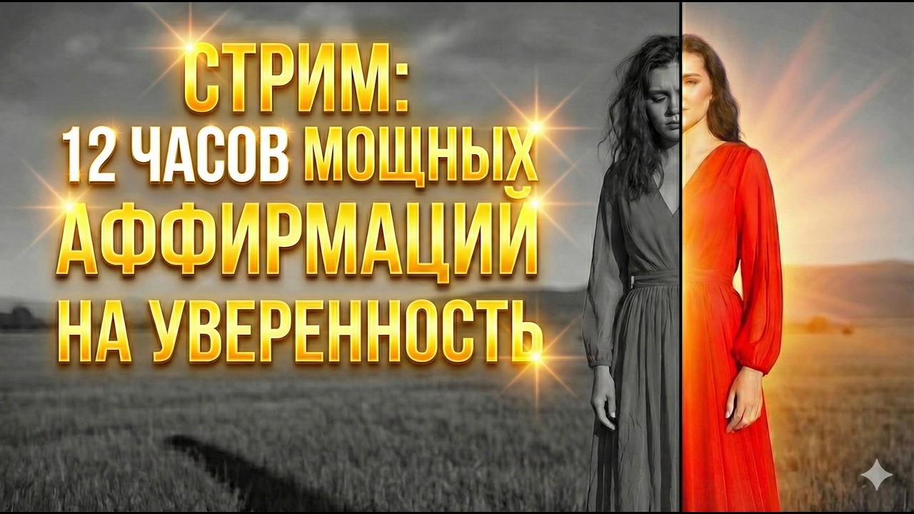 СТРИМ: 12 ЧАСОВ МОЩНЫХ АФФИРМАЦИЙ НА УВЕРЕННОСТЬ! ⚡️ Измени свою жизнь сегодня!