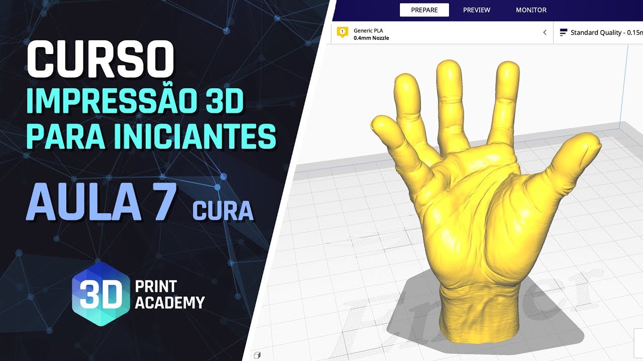 [Aula 7] CURSO IMPRESSÃO 3D para iniciantes com Cura 3D | Retração