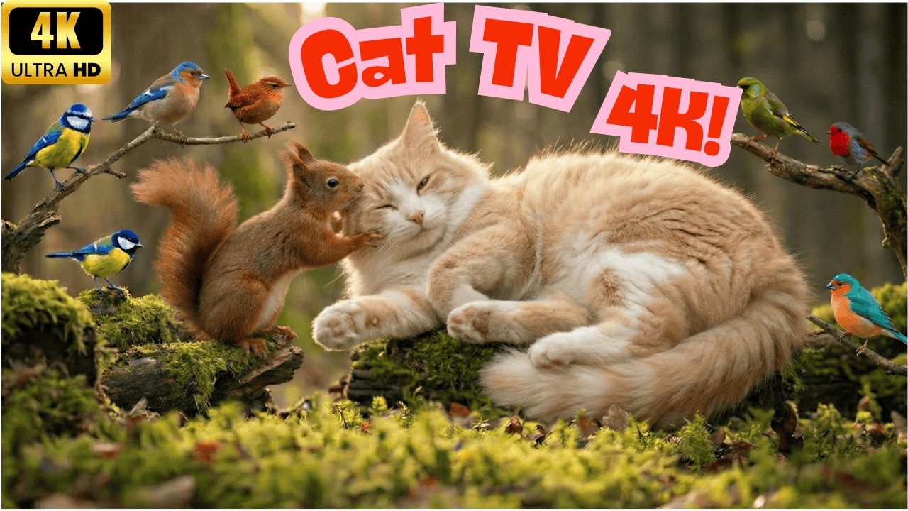 [No Ads] TV for Cats 🌲 The Hidden Bird Forest Cats Can’t Stop Watching | 1+ Hour 4K UHD