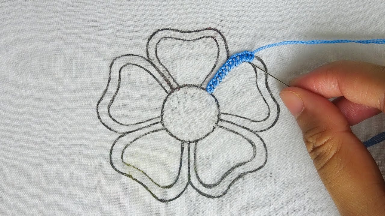 Hand embroidery: flower fantasy embroidery, latest design flower embroidery