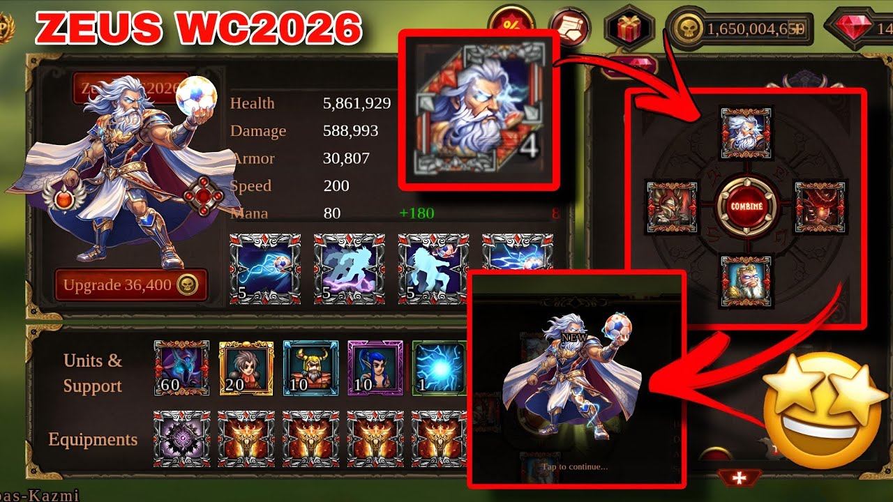 🥶New Zeus WC2026 Is BROKEN?! | Epic Heroes War🔥