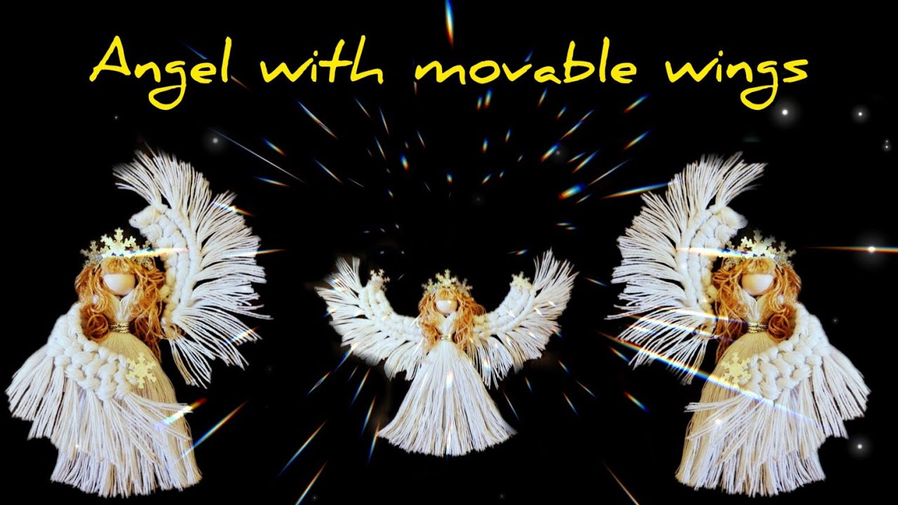 Cool gift ideas, macrame wall art 😍 DIY macrame angel, unusual needlework, easy macrame knots