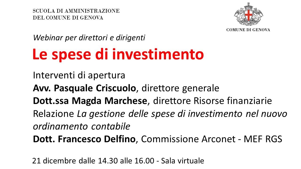 Gestione della spesa per investimenti nel nuovo ordinamento contabile