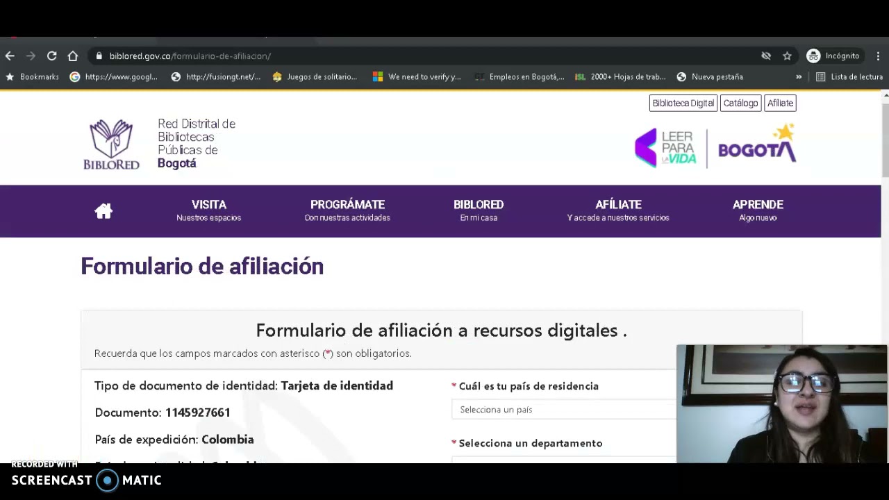 REGISTRO E INICIO DE SESI&Oacute;N BIBLIORED