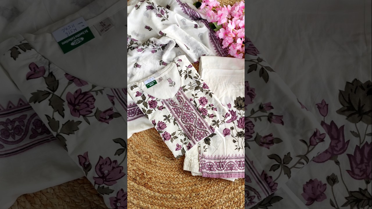 Super soft Jaipur Cotton Kurta set with Mul Dupatta/M/L/Rs.1150/- 