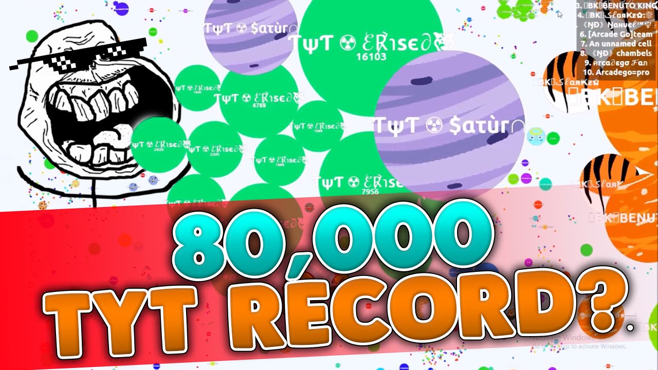 79,192 Mass // WORLD RECORD GAMEPLAY IN AGARIO // TYT CLAN