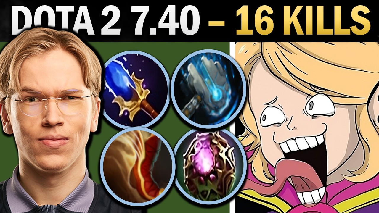 Invoker Pro Mid with Hammer and 16 Kills - Dota Gameplay