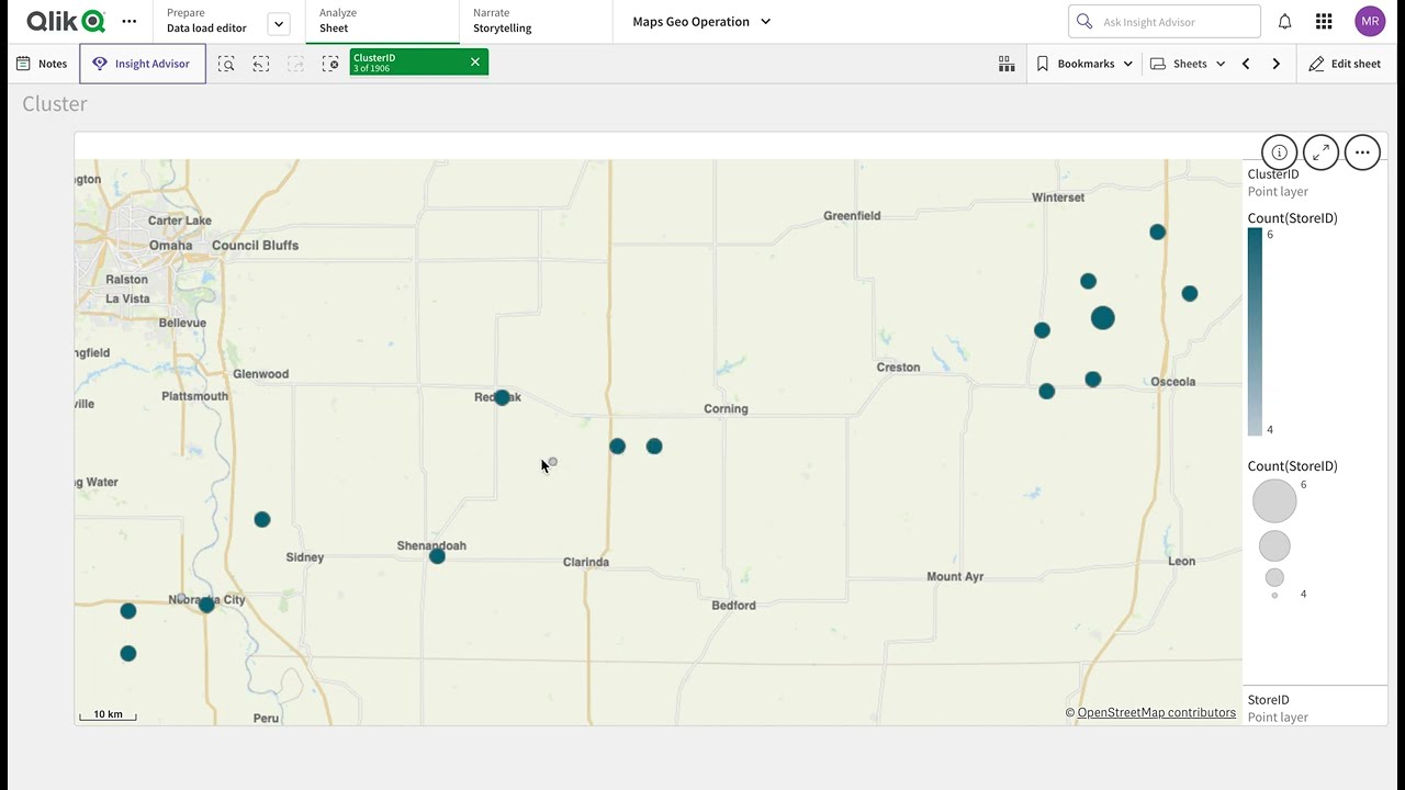 Кластер геоопераций Qlik Maps