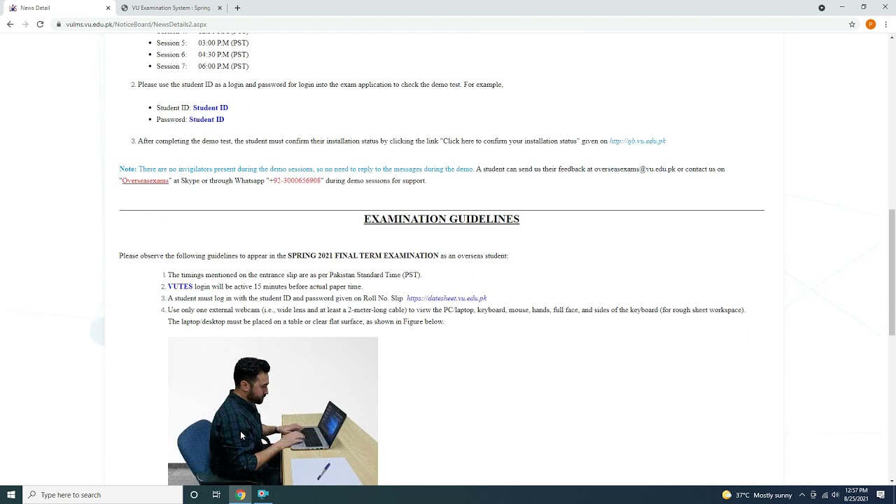 Overseas Examination Detail || VU Overseas Exam
