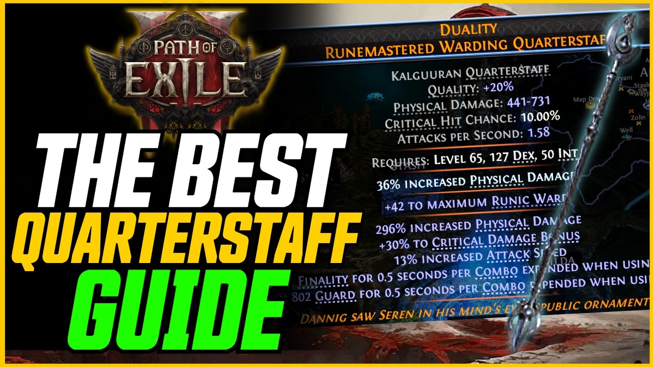 HOW TO GET THE BEST QUARTERSTAFF IN POE2 (900+ pDPS)! Step By Step Guide// Path of Exile 2 Monk