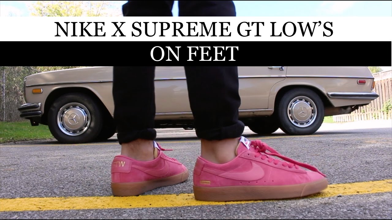 Supreme x Nike SB Blazer GT Low On Feet