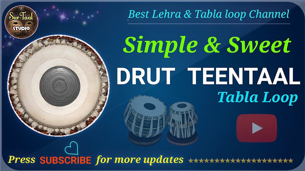 Drut Teentaal Simple Loop । द्रुत तीनताल तबला