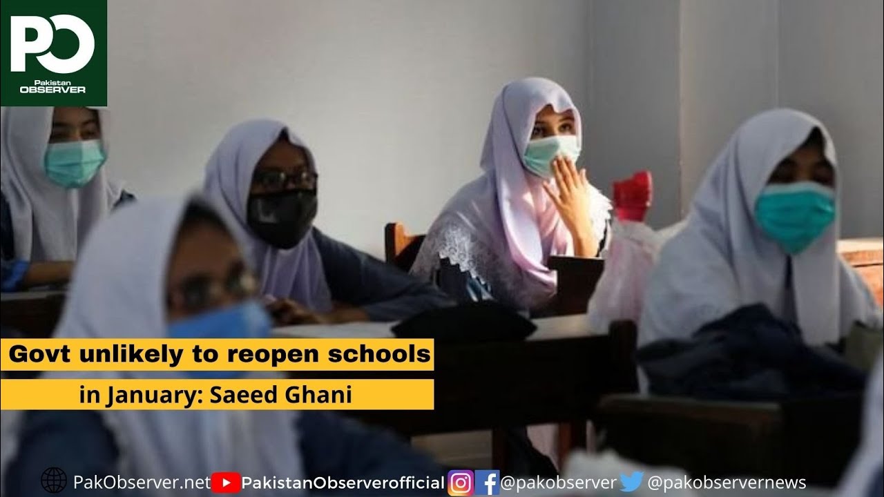 Govt unlikely to reopen schools in January: Saeed Ghani | Pakistan Observer