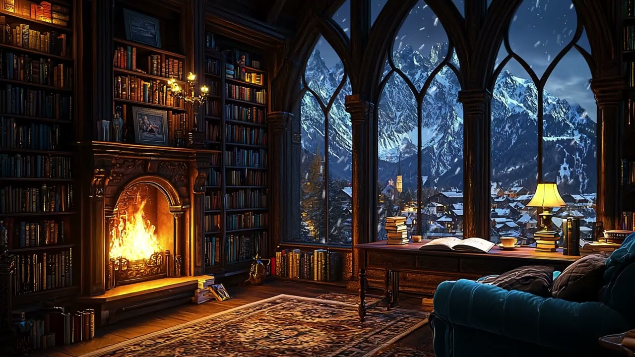 Dark Academia Library Study | Calm Reading Atmosphere for Clear Thinking and Quiet Study Flow