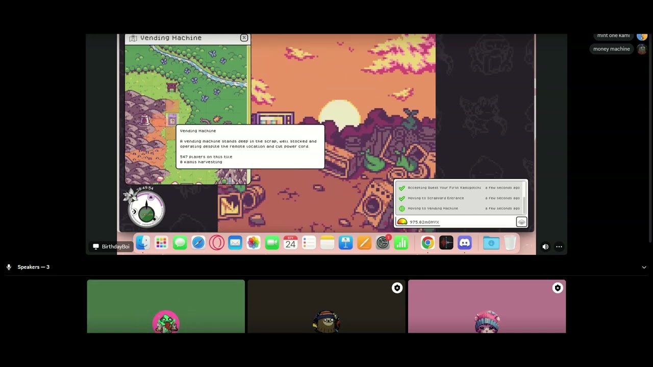 Initia- Kamigotchi live gameplay strategies with BirthdayBoi