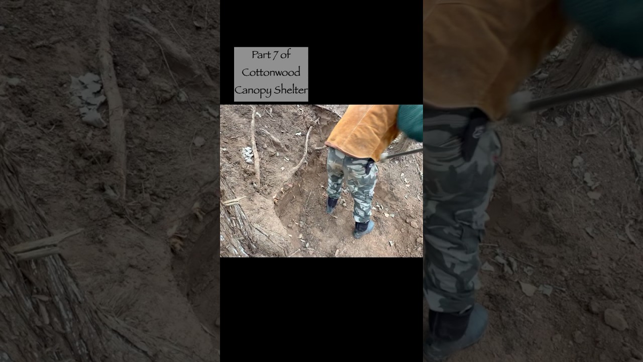 Part 7/26 survival shelter. Watch full vid on channel. 
