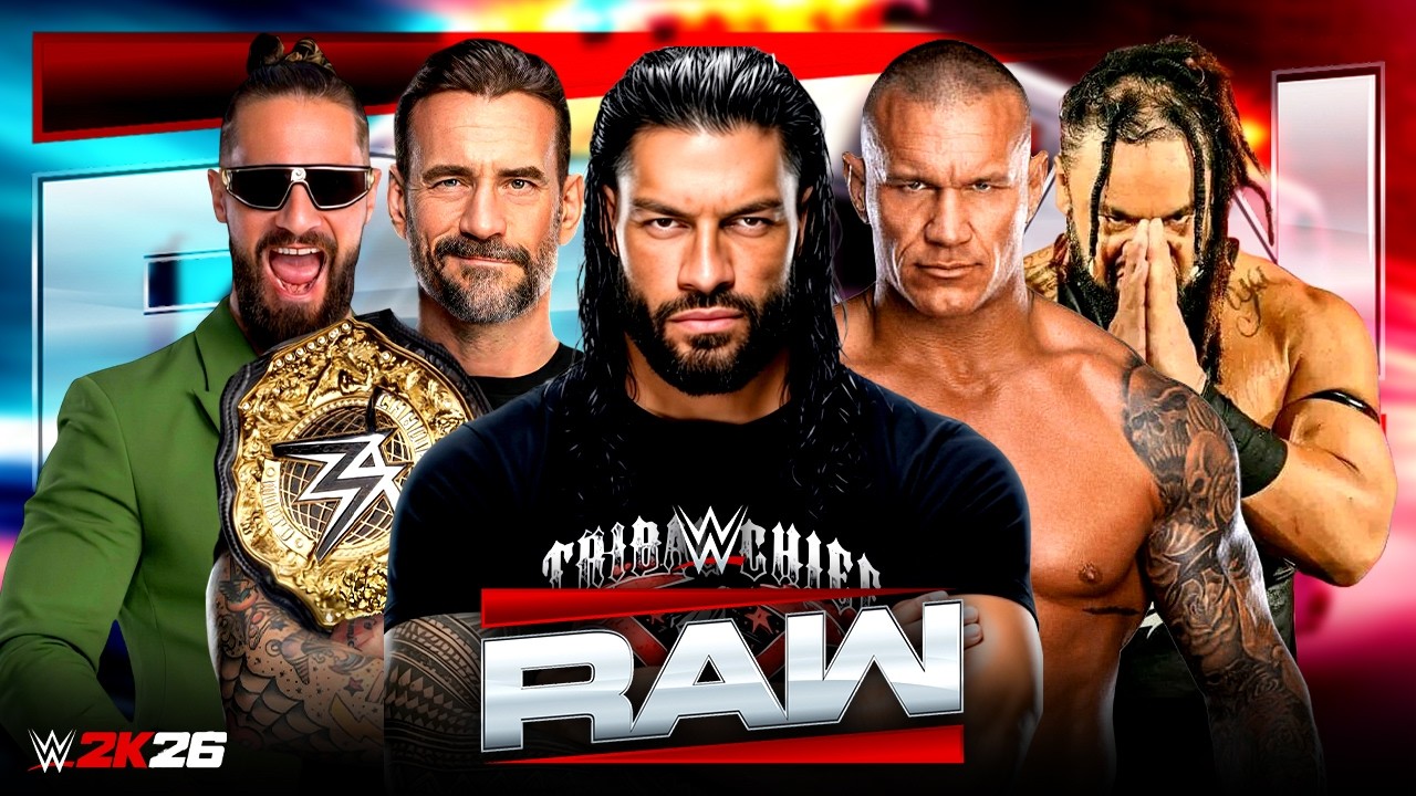 Матч 5 суперзвезд в WWE 2K26: Роман Рейнс, Сет Роллинс, Си Эм Панк, Рэнди Ортон, Джейкоб Фату, 09...