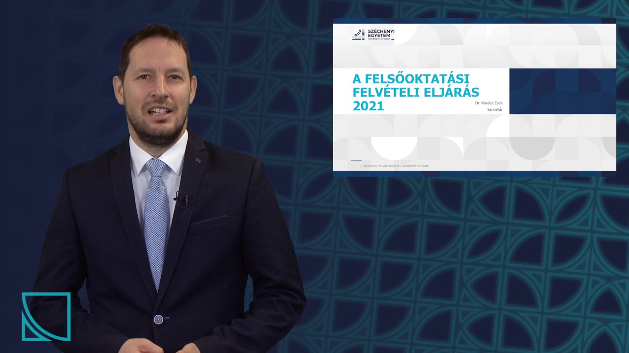 Dr. Kovács Zsolt, a Széchenyi István Egyetem kancellárjának felvételi tájékoztatója