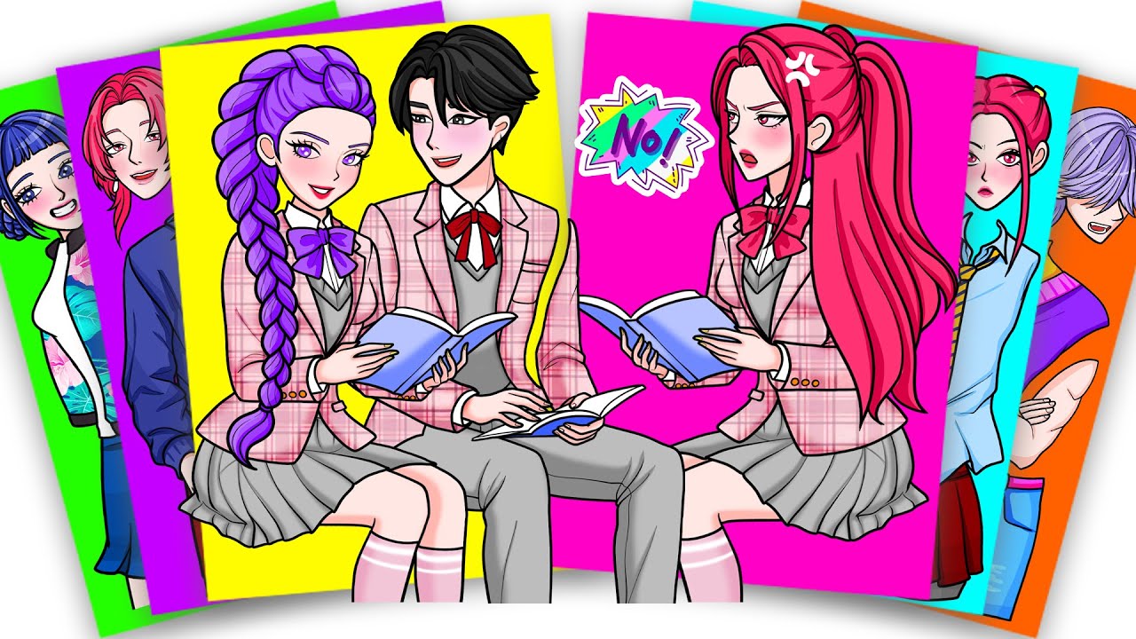 HUNTRIX MIRA HATE STUDENT COUPLE RUMI and JINU SAJA BOYS - KPOP DEMON HUNTERS | Sticker Book DIY