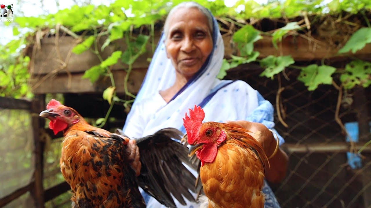 কচি মুরগির দেশি ঝোল | Traditional Country Chicken curry by our Grandmother and my mother | villfood