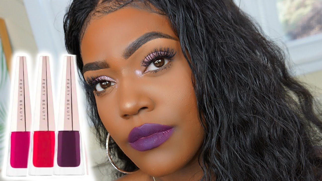 Fenty Beauty Stunna Lip Paints Unlocked, Unattached & Undefeated Swatched | Dark Skin