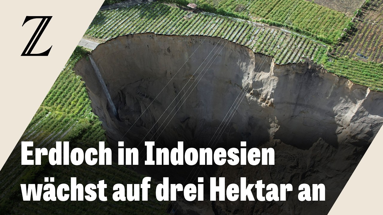 Indonesien: Riesiges Erdloch verschlingt Anbaufelder von Bauern