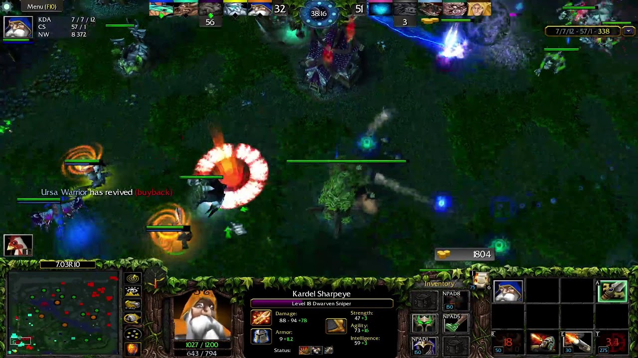 Dota 1 Sniper  Game Play