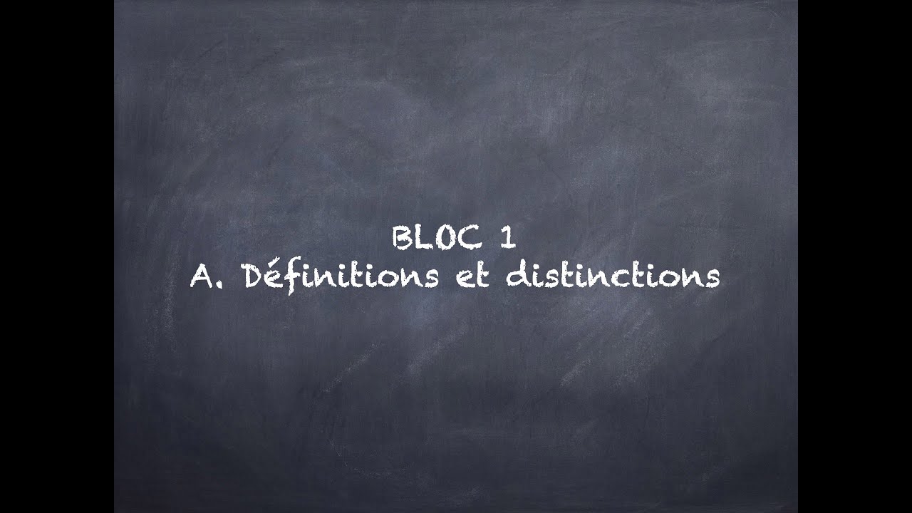 Descartes - Les passions de l'âme.  Bloc 1- Le corps et l'âme  - A.  Définitions et distinctions