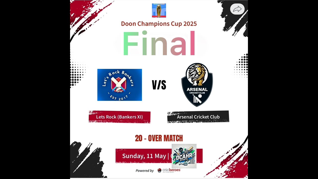 LETS ROCK ( BANKERS XI) VS ARSENAL CRICKET CLUB ( FINAL )