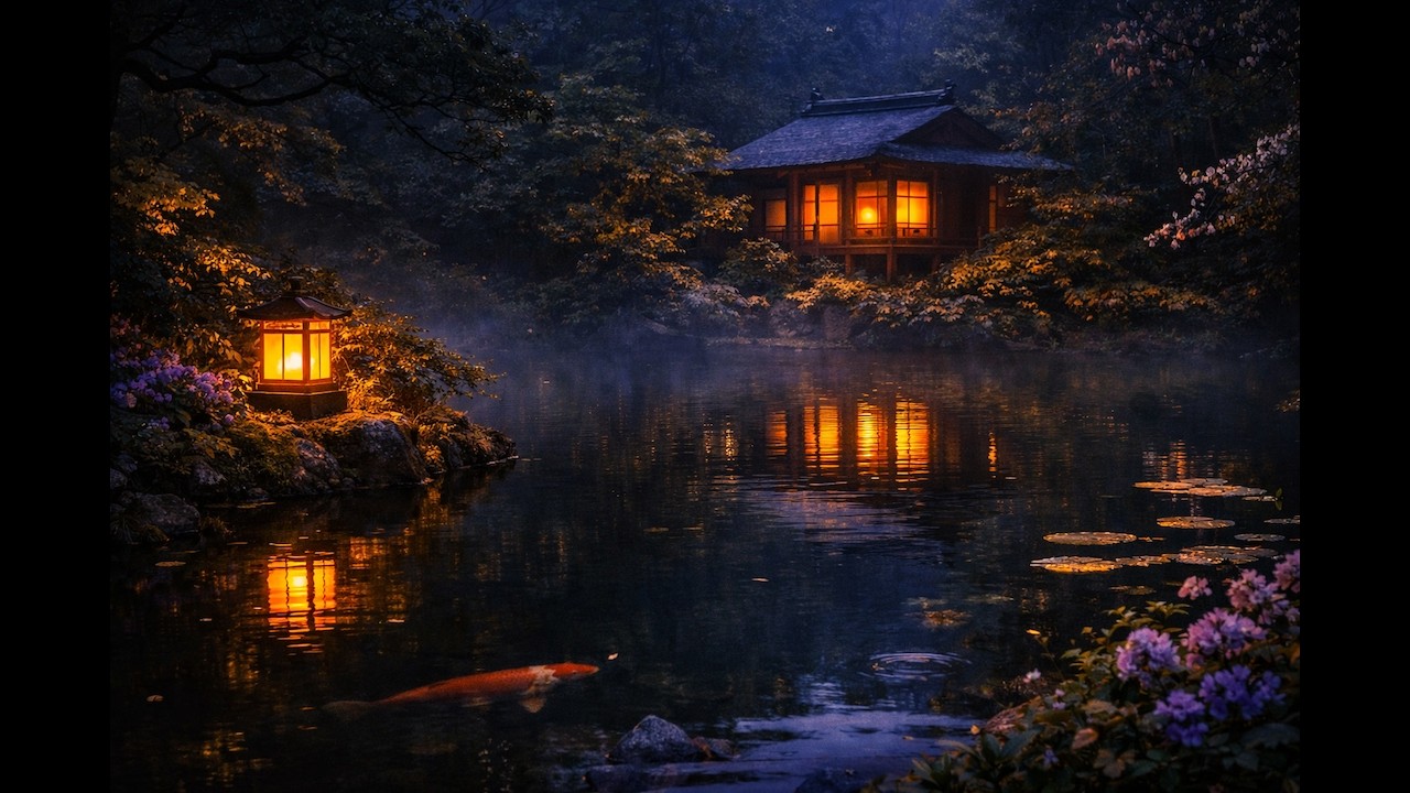 Japanese Garden at Night — 2 Hours of Lantern Calm for Sleep & Relaxation