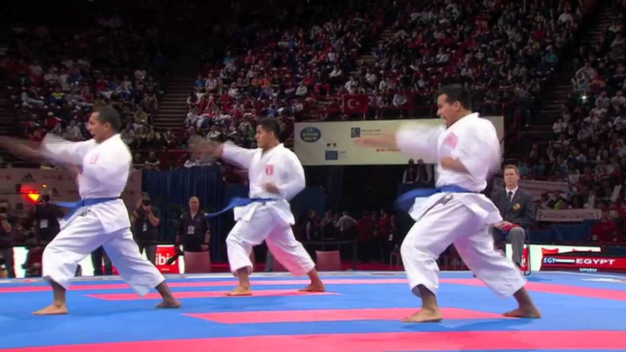 (2/2) Bronze Male Team Kata Egypt vs Peru. WKF World Karate Championships 2012