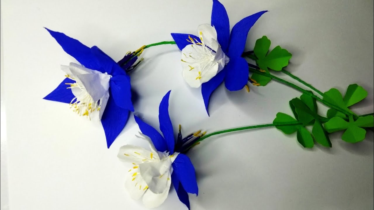 How to Make Columbine Flowers From Crepe Paper | Art  and Craft