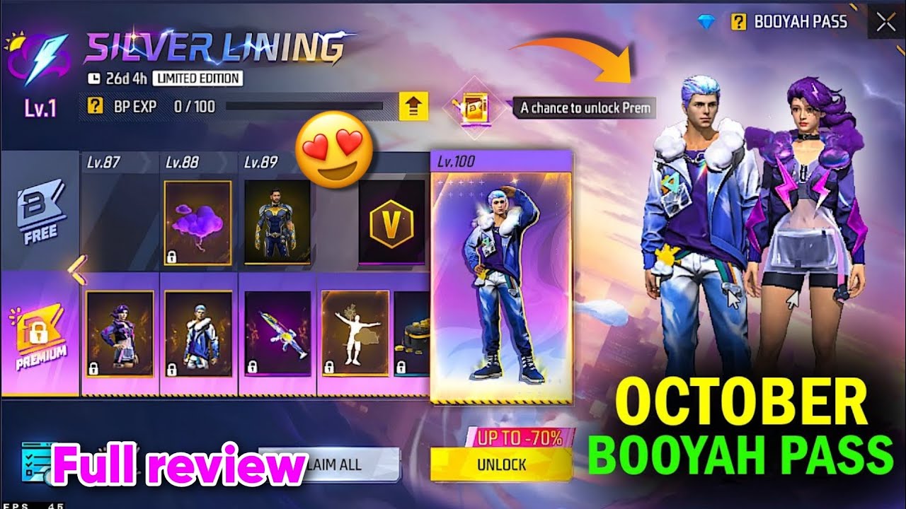 October Booyah pass full review 🔥 | October month booyah pass free fire 2025 | Next booyah pass ff .