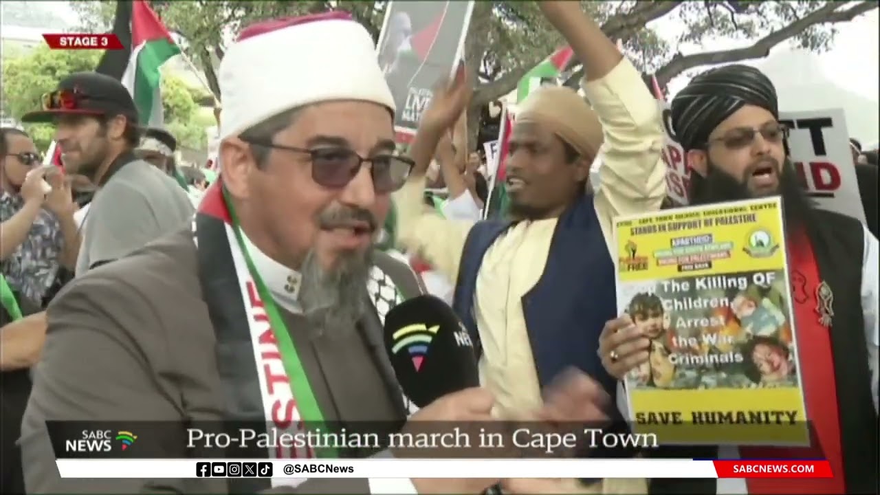 Muslim Judicial Council leads a mass pro-Palestinian demonstration in Cape Town
