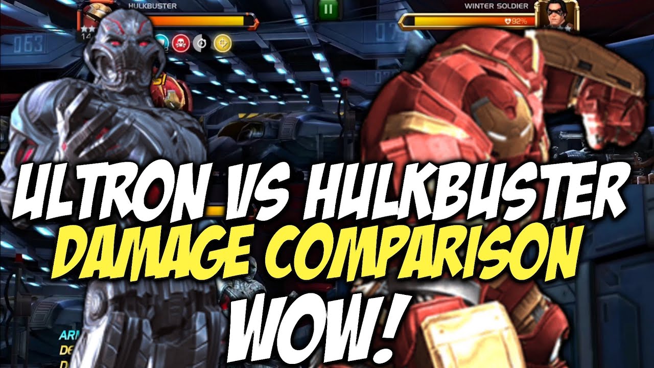 Ultron Vs Hulkbuster Damage Comparison | Insane Damage | Marvel Contest Of Champions
