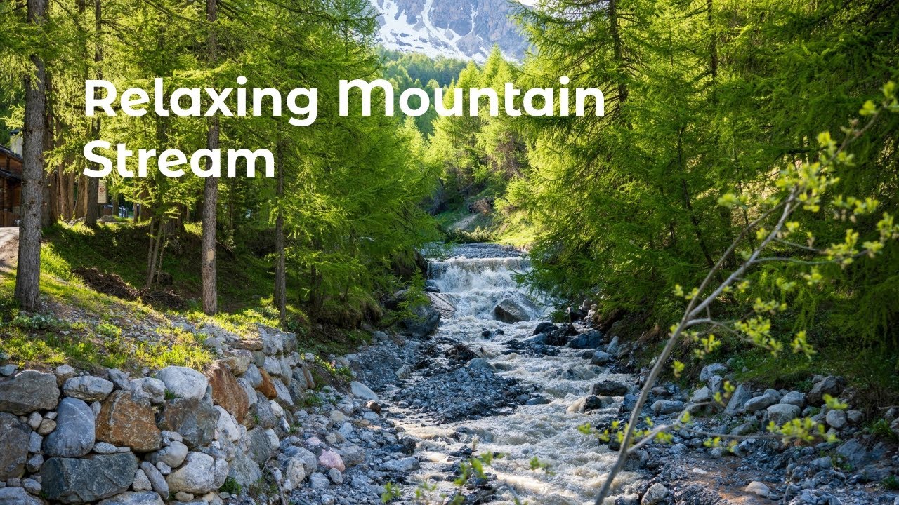 Relaxing Mountain Stream 4K: Sleep, Study & Focus  Flowing Water Sounds No Music