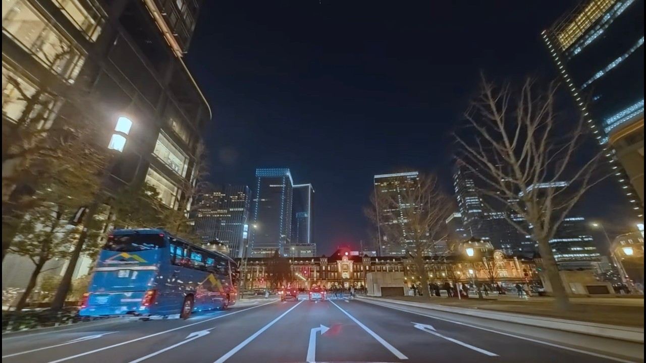 【4K】東京夜景ドライブ🌃レインボーブリッジ🌉東京タワー🗼東京駅✨