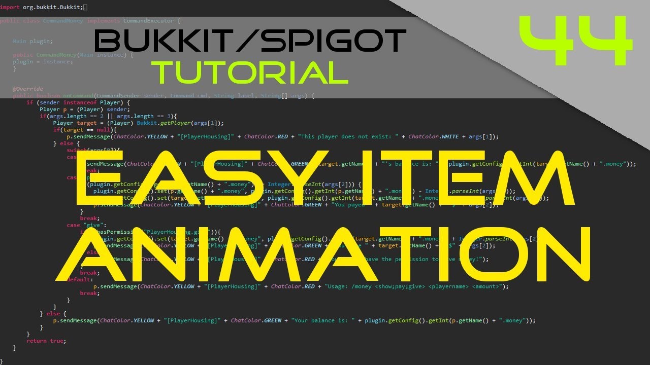 Minecraft Bukkit/Spigot Plugin Tutorial #44: Easy Item Animation (ArmorStand)