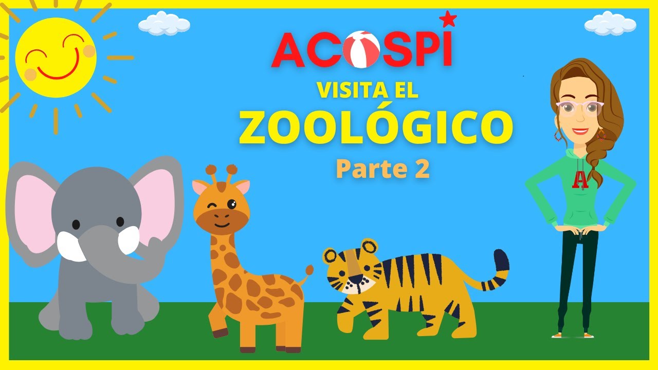Vamos al Zoológico a ver Elefantes, Jirafas y Tigres con ACOSPI. Video Educativo de Animales.