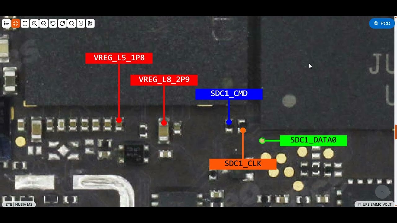ZTE Nubia M2 ISP Pinout Test Point Dead Boot Repair Solution EMMC ISP Pinout Dead Fix UFI EasyJTAG