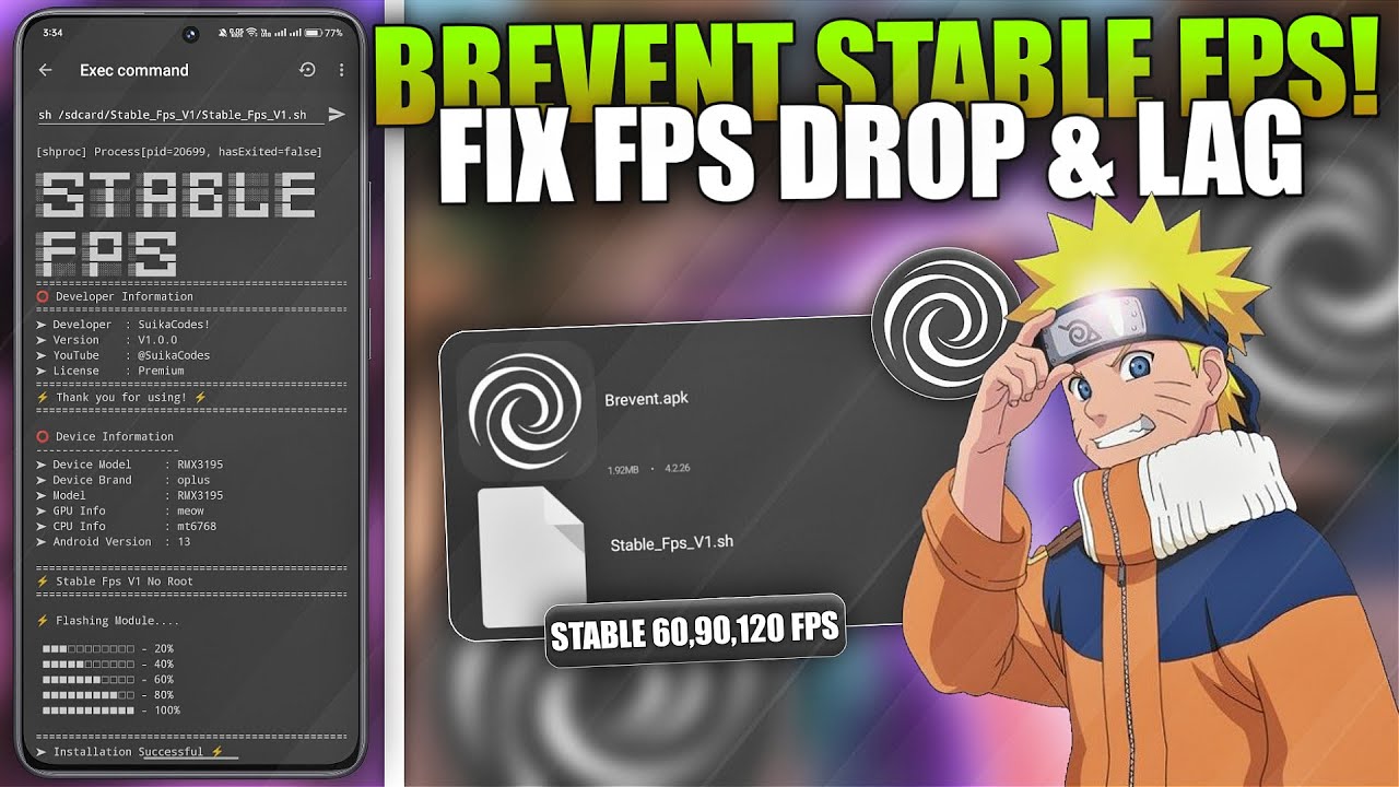 Brevent Script for Android | Unlock High FPS 90-120 & Stop Lag (No Root)