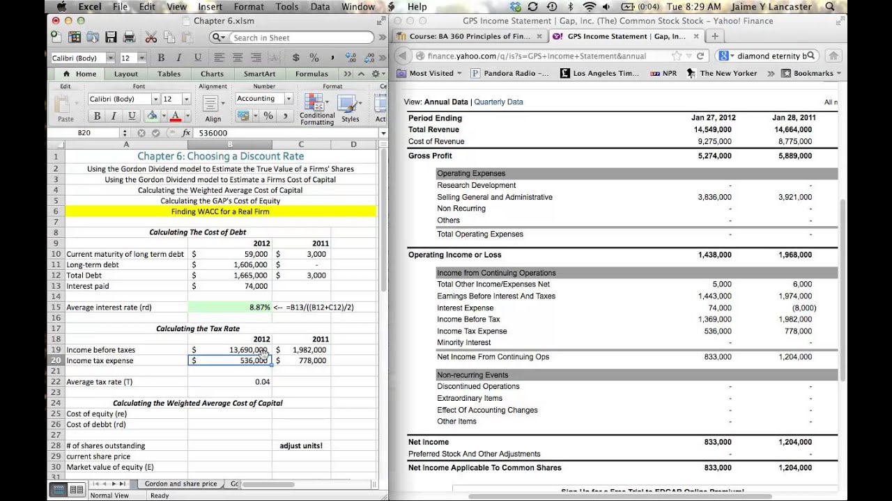 Chapter 6 - Calculating Weighted Average Cost of Capital (WACC)