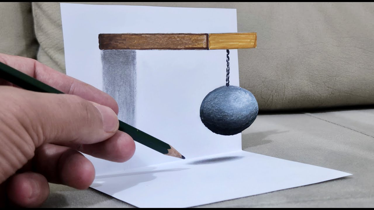 easy 3d drawing on paper for beginners- how to draw 3d