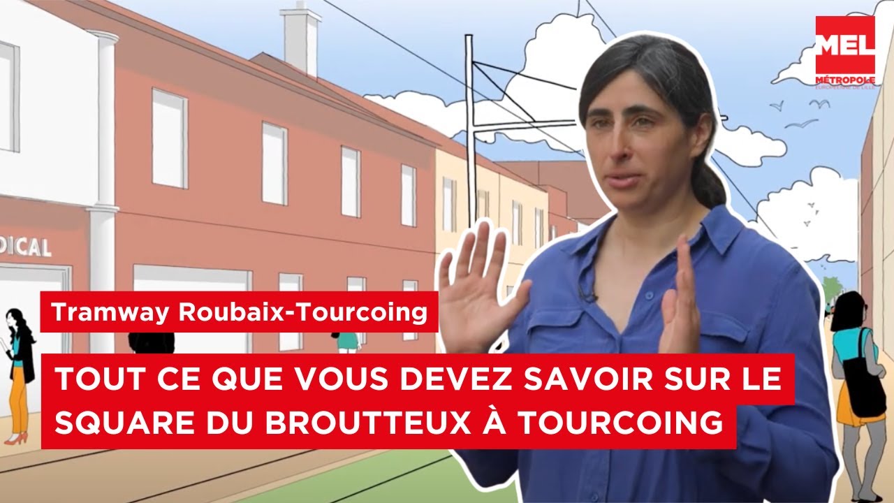 Future ligne de tramway Roubaix-Tourcoing : secteur du square du Broutteux à Tourcoing
