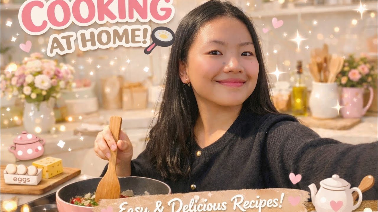 Cooking my “HOSTEL MEAL” with MOM 🥘✨/ “COZY HOME VLOG “
