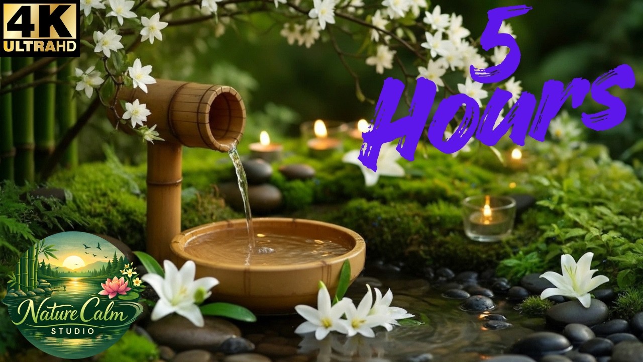 Zen Garden Water Fountain 🌸 Relaxing Nature Sounds | Peaceful Meditation & Stress Relief