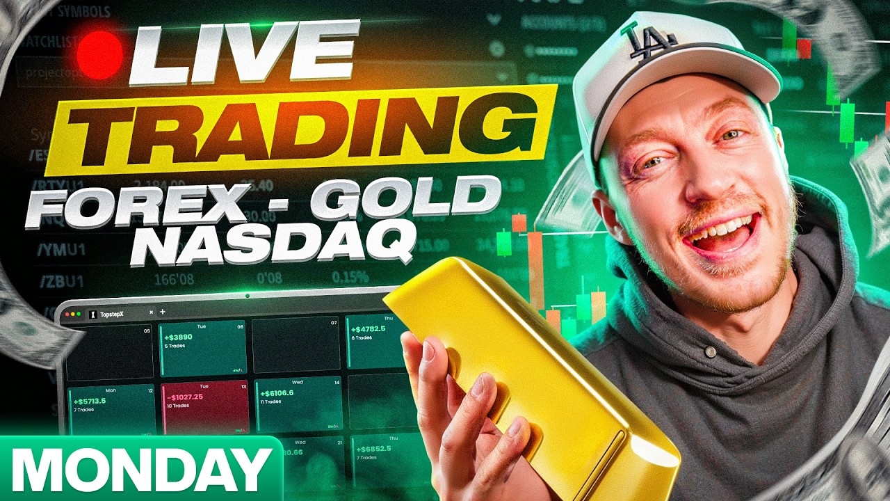 Live Trading Forex, Gold & NQ (Monday MADNESS!)