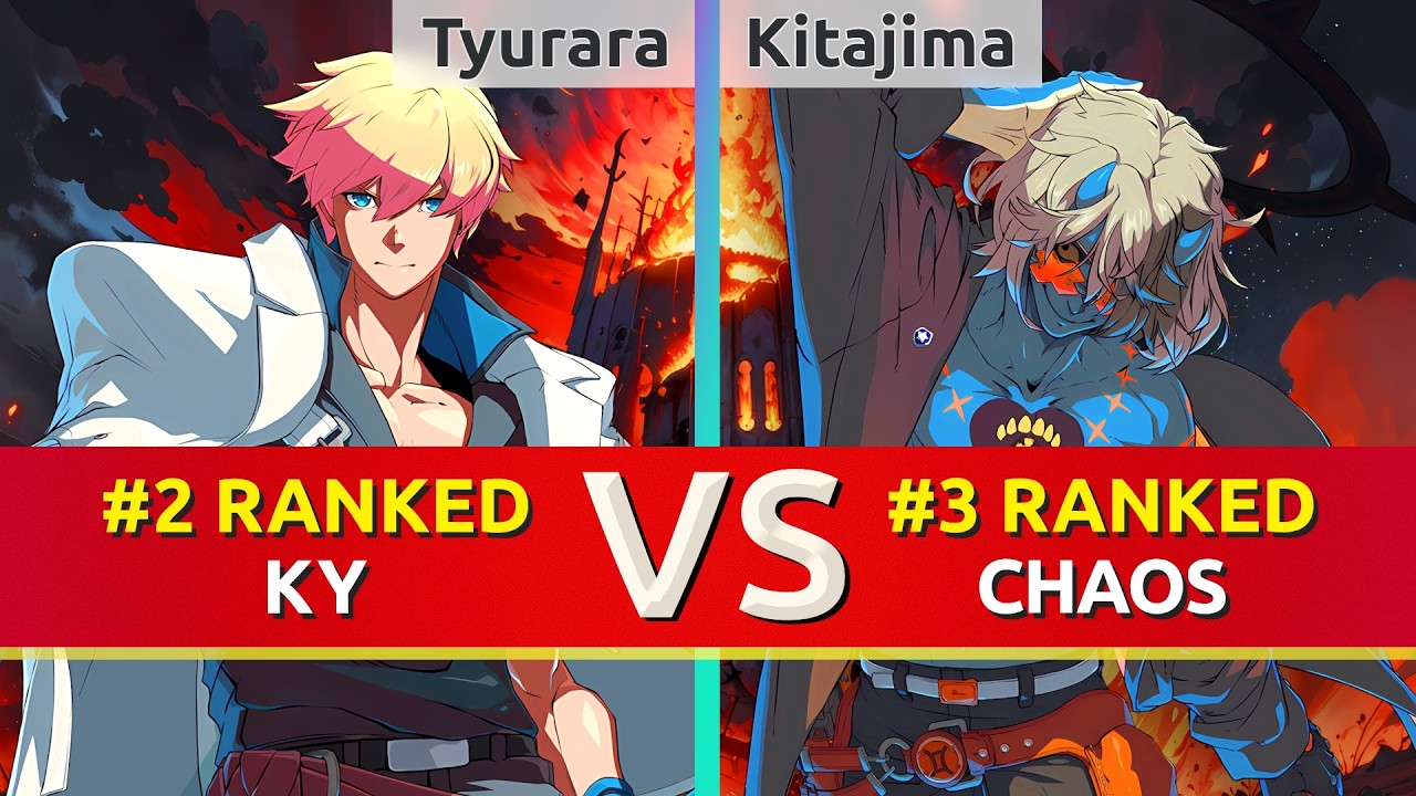 GGST ▰ Tyurara (#2 Ranked Ky) vs Pomeranian Kitajima (#3 Ranked Happy Chaos). High Level Gameplay
