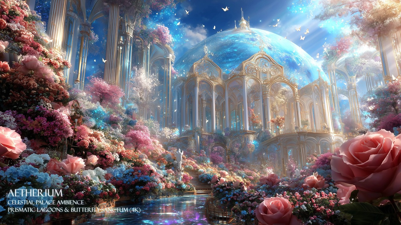 Aetherium Celestial Palace Ambience | Prismatic Lagoons & Butterfly Sanctum (4K)