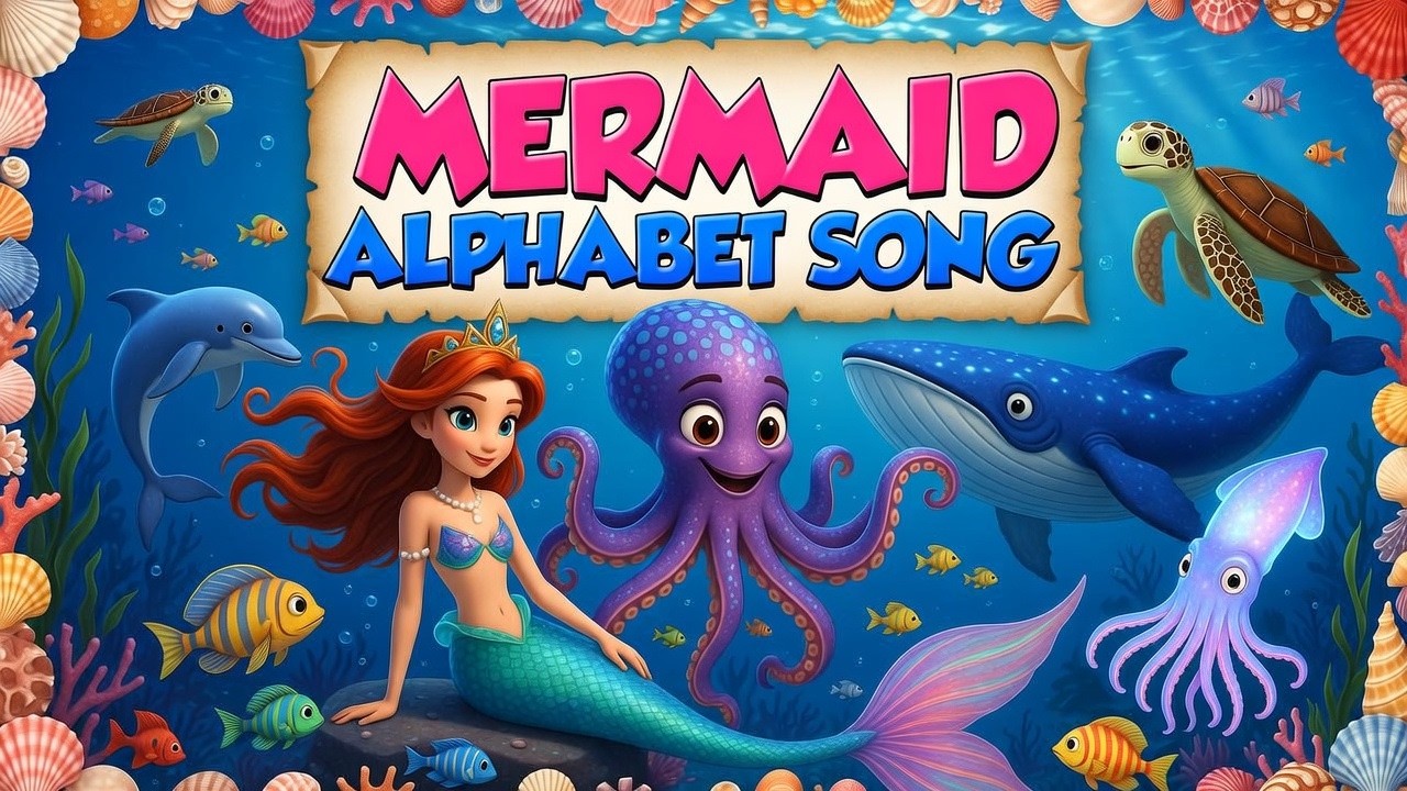 Песенка про алфавит русалок от А до Я 🧜‍♀️🌊 | Подводный мир: алфавит | Веселое обучение для детей